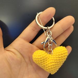 New Design Cartoon Anime Plush <b>Light</b> Keychain Embossed Macrame Heart Handmade Crochet Phone Bag Accessories <b>Pendant</b> Couples - Product Image 6
