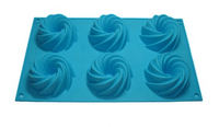 Forme de fleur colorée 6 tasses Silicone gâteau Muffin moule nouveauté outil de cuisine pour la cuisson et le service