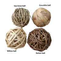 Jouets et accessoires faits à la main pour animaux de compagnie, balles en jonc de mer naturel tressé, feuilles de maïs, rotin, jouets à mâcher pour petits animaux, lapins, hamsters, chats