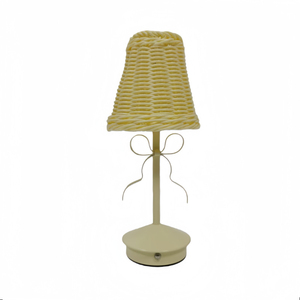 Beige Crystal Bell Ruffle Shade Table Lamp Brass Base E26 LED Soft Warm White 2700K AC 110V <b>Push</b> <b>Button</b> <b>Switch</b> Control Modern - Product Image 6