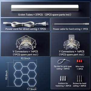 Éclairage <span class=keywords><strong>de</strong></span> <span class=keywords><strong>garage</strong></span> hexagonal, luminosité supérieure 6000K-6500K, éclairage <span class=keywords><strong>de</strong></span> <span class=keywords><strong>garage</strong></span> en nid d'abeille <span class=keywords><strong>pour</strong></span> <span class=keywords><strong>garage</strong></span>, salle <span class=keywords><strong>de</strong></span> sport, atelier <span class=keywords><strong>de</strong></span> detailing automobile - Product Image 3
