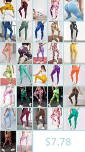 A vita alta Push up Booty Lifting <span class=keywords><strong>Sexy</strong></span> Tie Dye allenamento aderente stretto Leggins Para Mujer Yoga pantaloni <span class=keywords><strong>Leggings</strong></span> <span class=keywords><strong>Leggings</strong></span> - Product Image 6