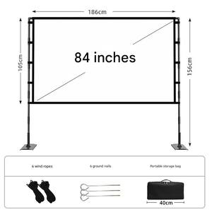 Pantalla de Proyección Portátil Plegable Rápida para Exteriores de 84, 100 y 120 Pulgadas, Formato 16:9, con Bolsa de Transporte, para Jardín - Product Image 3