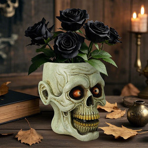 Sculpture de Squelette Zombie Effrayant en Résine pour Halloween, Pot de Fleurs Peint à la Main, Décoration de Jardin Intérieur/Extérieur Durable - Product Image 4