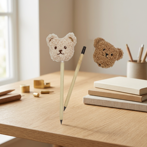 Gomme en peluche Capybara, embout de crayon, crayons en bois standard, mine noire, pour bureau et école, couleur dorée - Product Image 2