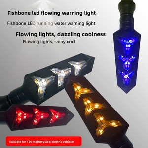 Feu de position LED en forme d'arête de poisson pour moto et voiture électrique, clignotant séquentiel, feu de jour, indicateur de largeur, compatible 12V modifié - Product Image 3