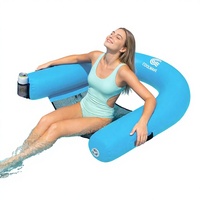 Maßgefertigter Großhandel Direkt ab Werk Robuster PVC-Erwachsenen-Schwimmsessel, 39x38 Zoll, Verbindbar, Getränkehalter, Mehrfarbig