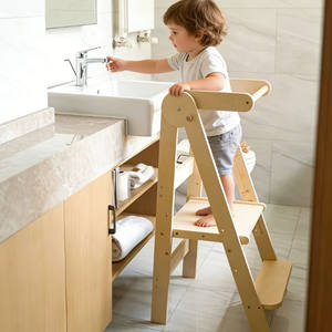 Torre de Aprendizaje Moderna Plegable con Altura Ajustable, Taburete de Madera de Alta Calidad para Niños Pequeños, Base Antideslizante, para Escuela y Apartamento - Product Image 3