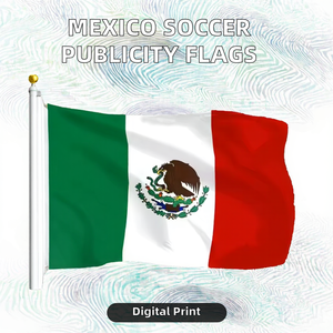 Fournisseur d'assurance qualité de confiance pour les drapeaux en aluminium polyester de football international national du Mexique de taille personnalisée - Product Image 2