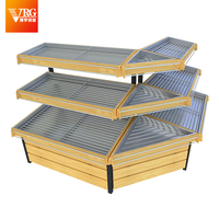 Opvouwbare, draagbare, houten marktkraam voor vers fruit en groenten, Boxue Custom Modular Fresh Produce Display Table, geschikt voor supermarkten
