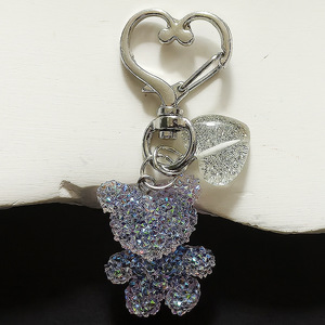 Portachiavi in resina con strass, ciondolo <span class=keywords><strong>orsetto</strong></span>, piccolo <span class=keywords><strong>orsetto</strong></span> in plastica con cuore glitterato, ciondolo per borsa, accessori portachiavi - Product Image 5