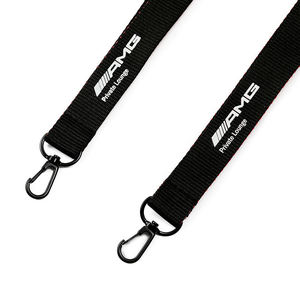 <b>Polyester</b> Screen Printed Automotive Brand Custom <b>Lanyard</b> with Red Stitching and Black Eagle Clip for Car Dealership - Product Image 1