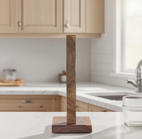 Porte-couteau magnétique double face en bois d'acacia blanc et frêne Support magnétique de couteau pour comptoir de cuisine