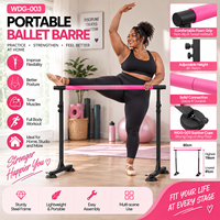 Barre de danse portable et autoportante BNcompany, réglable en hauteur, pour l'entraînement à la danse à domicile
