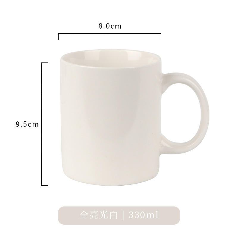 Glossy White Milk Cup