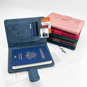 Portable RFID Blocking Multi-functional Passport Cover <b>Wallet</b> Button Customized Multicolor PU Leather Travel Passport <b>Holder</b> - Product Image 1
