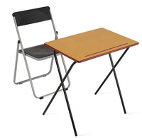 Ensemble bureau et chaise pliants modernes pour étudiants, table d'étude scolaire à plateau en bois à pliage rapide, mobilier commercial portable