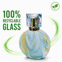Flacon de parfum cylindrique en verre mat de luxe personnalisé OEM avec pulvérisateur, impression sérigraphiée sans couture, impression par transfert d'eau intégrale