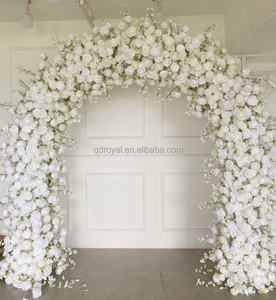 Cercle blanc Rose Floral entrée arc porte mariage Stand fleur Arrangement arc toile de fond mariage Floral arc - Product Image 3