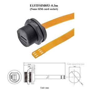 Thông tư không thấm nước IP67 Chassis bảng điều chỉnh vít Wall Mount <span class=keywords><strong>Sim</strong></span> thẻ TF chủ ổ cắm TF <span class=keywords><strong>Sim</strong></span> Thẻ Adaptor với cáp linh hoạt - Product Image 3
