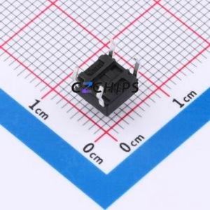 TSA06131-060B332BA Tactile Switch Through hole-4P,6.1x6.1mm Switch Single Pole Single Throw Round Button 1.8N 6.1mm - Product Image 2