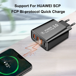 อะแดปเตอร์ติดผนังที่ชาร์จ USB 60W ชาร์จเร็ว3.0ป้องกัน OTP สำหรับ <span class=keywords><strong>iPhone</strong></span>, Samsung, Xiaomi สำหรับ Huawei Mobile PH - Product Image 3