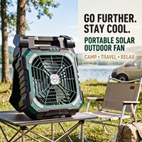 Kundenspezifischer tragbarer Solar-Outdoor-Ventilator, robust, batteriebetrieben, Camping-Tischventilator mit LED-Licht, Hersteller für Marken