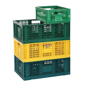 Mạnh mẽ gấp ráp nhựa lưu trữ thùng hộp Stackable giỏ với thuận tiện nâng xử lý - Product Image 1