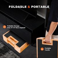 Plateforme d'exercice pliable en bois massif multifonctionnelle avec ancre pour bandes de résistance et coussinets antidérapants en silicone