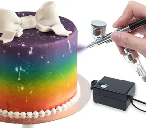 Kit Airbrush con il Mini Compressore, Portatile Spazzola di Aria Pistola A Spruzzo A Doppia Azione Set o Trucco, Pittura di Arte, decorazione di Una torta, Del Chiodo