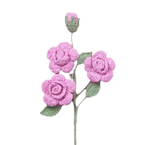 Rosa de Barbie hecha a mano con ganchillo, flor fresca preservada, flor artificial, regalo para novia, decoración - Product Image 5