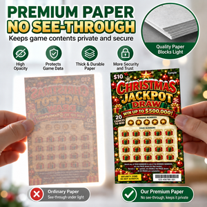 Cartes à gratter de loterie sur mesure à thème de Noël en gros – Meilleures cartes à gratter à gagner instantanément, impression sur papier - Product Image 3