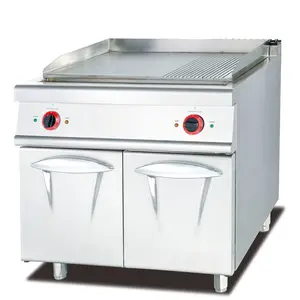 Commercial snack equipment free standing electric griddle BBQ griddle with cabinet