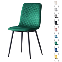Chaise de salle à manger en velours de luxe nordique vert bleu chaises de salle à manger en tissu de velours rembourré pour table de salle à manger