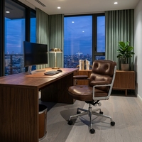 Chaise de bureau ergonomique réglable de style moderne Evergo en cuir véritable avec fonction pivotante, chaise de bureau confortable pour la maison