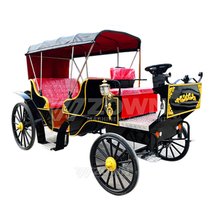 Voiturette électrique rétro classique sans chevaux, chariot de tourisme à batterie pour les parcs d'attractions et les spectacles dans les zones touristiques - Product Image 2