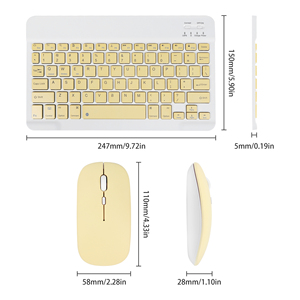 Juego de ratón de teclado <span class=keywords><strong>Bluetooth</strong></span> inalámbrico ultrafino recargable portátil de 10 pulgadas Combos de ratón de teclado inalámbrico <span class=keywords><strong>Bluetooth</strong></span> - Product Image 6