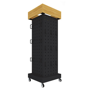 Özel stilleri Logo telefon aksesuarları dükkanı mobilya hareketli tekerlekler tasarım raf döner ekran <span class=keywords><strong>stand</strong></span>ı kanca ile - Product Image 3