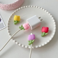 Protector de Cable USB de PVC Suave con Diseño de Animalitos de Dibujos Animados, Universal, Económico, al por Mayor