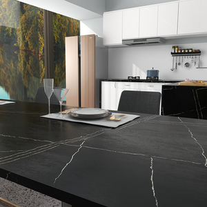 <span class=keywords><strong>Calacatta</strong></span> Dull Polish Surface lastra di pietra di quarzo artificiale colore nero venature bianche controsoffitto al quarzo Vanity Top e Top da <span class=keywords><strong>cucina</strong></span> - Product Image 4