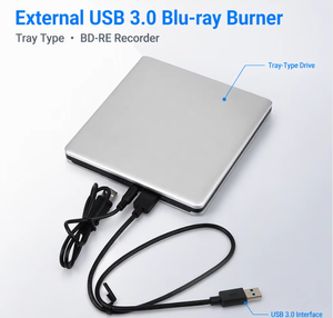 Grabadora <span class=keywords><strong>de</strong></span> <span class=keywords><strong>Blu</strong></span>-<span class=keywords><strong>ray</strong></span> Externa USB 3.0 Tipo Bandeja, Grabadora Óptica BD-RE, <span class=keywords><strong>Lector</strong></span> <span class=keywords><strong>de</strong></span> BD-ROM 3D, Grabadora <span class=keywords><strong>de</strong></span> DVD <span class=keywords><strong>para</strong></span> Portátil/Escritorio - Product Image 1