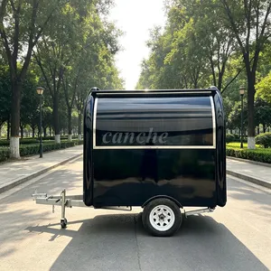 Carrito de Hot Dogs Negro Mini Estándar Europeo, Remolque para Postres de Chocolate al Aire Libre, Remolque para Acampar, Camión de Comida Móvil - Product Image 1