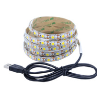 0.5m 1m 2m 3m 5m Smd 2835 Blanc Chaud Tv Rétro-Éclairage 5v Usb Puissance Led Bande Lumineuse