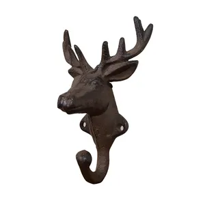 牡鹿铸铁鹿头墙圣诞装饰品挂钩