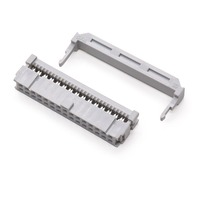 Conector Hembra IDC de 2.54mm, 6/8/10/12/14/16/18/20/24/26/30/34/40/44/50/64 Pines, Color Gris, para Cable Plano con Paso de 1.27mm