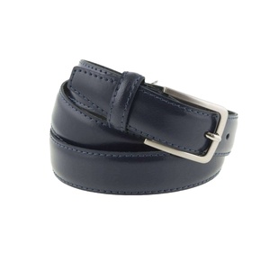Cintura da uomo artigianale italiana di lusso di alta qualità in elegante pelle di mucca blu classica 3 cm per lunghezza di esportazione 105-130 cm OEM - Product Image 1