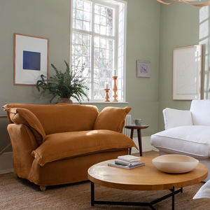 ATUNUS Vintage Retro Suave Loveseat Marrón Sofá Salón Cómodo 2 plazas Sleeper Love Seat Sofá Muebles para el hogar - Product Image 4