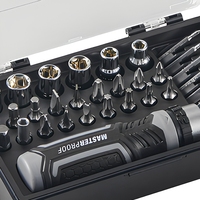 Ensemble de 30 outils à cliquet durables avec mallette rigide, personnalisable OEM, embouts inclus, tournevis à cliquet, douilles et têtes de tournevis