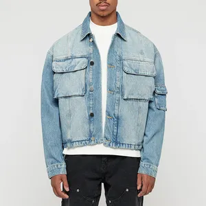 Top Fashion Customization Men's Denim Jackets Casual Classic Denim Coat Male Funky Men's Jacket