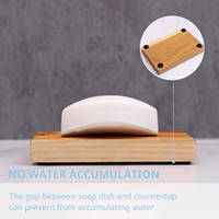 Support de Savon Élevé Antidérapant en Bois Naturel CF 100% avec Drainage par Ventilation à 4 Niveaux pour Égouttage et Séchage du Savon sur Comptoir de Salle de Bain